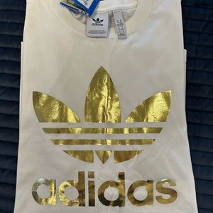 Adidas Gold Trefoil Tshirt. NEW!!!!!!!